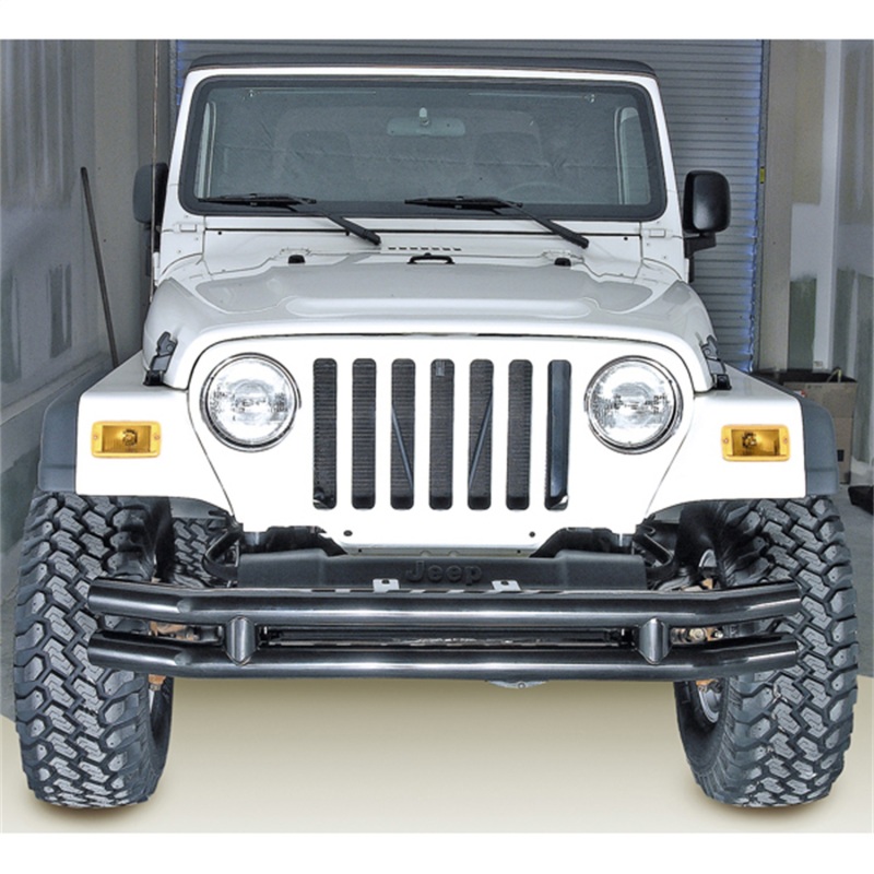 Jeep Wrangler Bumper - Front - Rugged Ridge - 3in Double Tube - Black - `87-`06